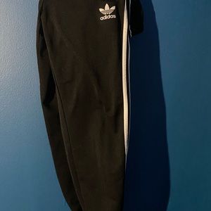 Black Three Stripe Adidas Pants